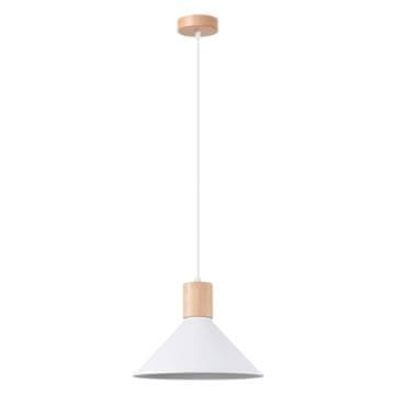 SOLLUX lighting Viseča svetilka z lesenimi elementi in belim senčnikom JAGA 1xE27 15W SL.1319 Sollux Lighting