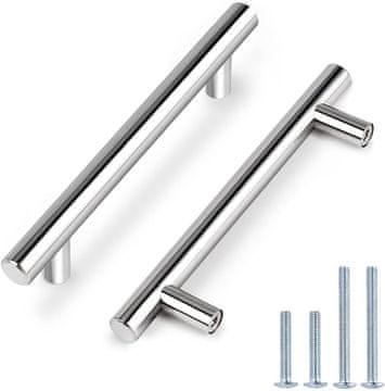 shumee Ročaj za pohištvo za omarice s predalniki, kromiran, 120 mm, 10 kosov.