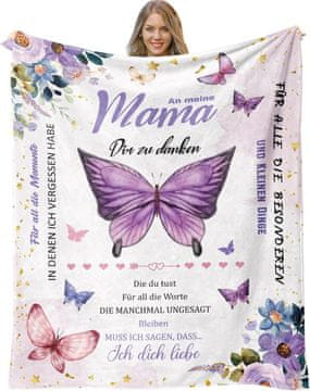 shumee Odeja, odejica, darilo za mamo za materinski dan, 130 x 150 cm, napisi v nemščini