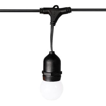 shumee Vrtna girlanda 6,6 m 10xE27 6W mlečno bela topla barva IP44 POLETNI ČAS Milagro