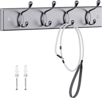 shumee Lesen stenski obešalnik za jakne in plašče 40 cm, siva barva