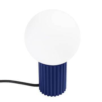 SOLLUX lighting Moderna ultramarinska namizna svetilka, utorjeno ohišje, bela steklena krogla, stikalo za hodnik, dnevno sobo, 1xG9 8W, HALO Sollux Lighting