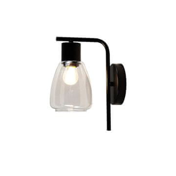 shumee Stenska svetilka črno steklo prozoren senčnik MOLDO 1xE27 40W CA21-35110 Candellux