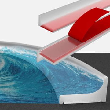 shumee Prag za tuš, vodna zapora, samolepilno tesnilo, prozoren, 5 m