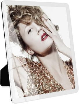 shumee Foto okvir iz kaljenega stekla 20x25 cm bel