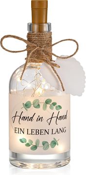 shumee Steklenica z LED lučkami, dekorativno poročno darilo za nevesto in ženina, nemško