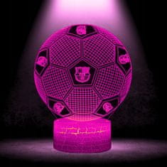 shumee Nočna namizna svetilka za otroke FC Barcelona Football HERB 16 LED 3D + daljinski upravljalnik