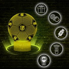 shumee Nočna namizna svetilka za otroke FC Barcelona Football HERB 16 LED 3D + daljinski upravljalnik