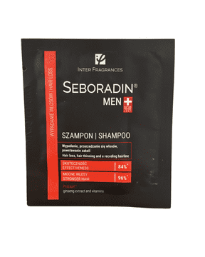 shumee SEBORADIN moški šampon proti izpadanju las, redčenju las in umikanju lasne linije, vrečka 7 ml