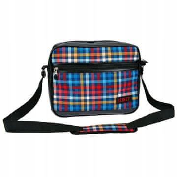 shumee Karirasta rdeče-modra torba čez ramo + brezplačen šal