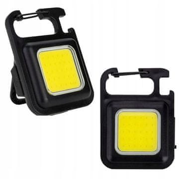 shumee Svetilka obesek za ključe LED mini USB obesek za ključe polnilna baterija odpirač za steklenice črne barve