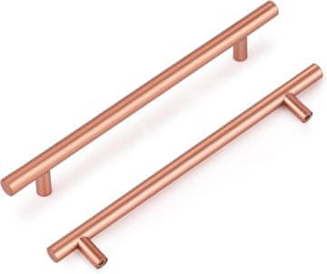 shumee Ročaj za pohištvo za omarice s predalniki, kovinski, rožnato zlati, 224 mm, 15 kosov