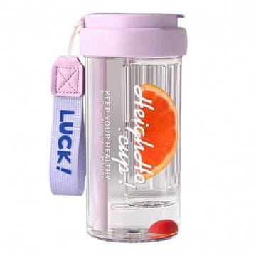 shumee Steklenica za vodo ECARLA s košaro in slamico 600 ml Luck! Vijolična BD32FIO