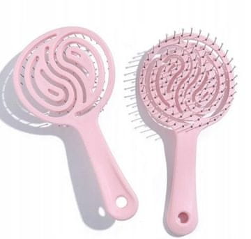 shumee ECARLA Masažna, razvozlavalna, sušilna krtača z roza ščetinami SCZ14