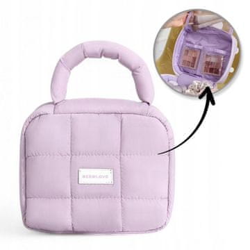shumee ECARLA Prešita kozmetična torbica z ročajem vijolična KS139FIO