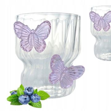 shumee ECARLA kozarec z valovitimi stenami BUTTERFLY Violet 260ml SZK162
