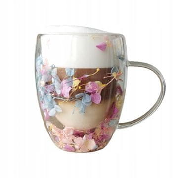 shumee Termo kozarec z dvojnim dnom ECARLA s hortenzijo v notranjosti 300 ml SZK180