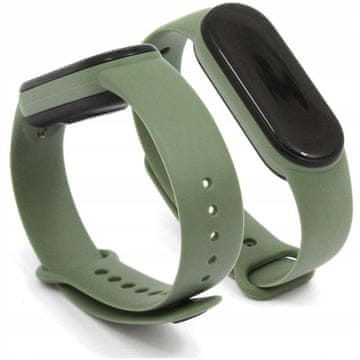 shumee Nadomestni pašček za pametno zapestnico Xiaomi Mi Band 5 6 6 NFC 7 olivno zelene barve