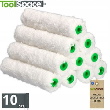 shumee VLOŽEK ZA VALJČEK ZA BARVANJE IZ MIKROFLAKEN 15 CM ZA GLADKE STENE BREZ ČRT 10 KOSOV