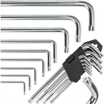 shumee KOMPLET 9-DELNIH INSERTNIH KLJUČEV TORX "L" Z LUKNJO T10-T50