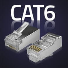 shumee Modularni konektor Qoltec RJ45 | CAT6 | FTP | Pozlačeni kontakti | 100 kosov