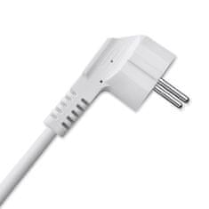 Qoltec 6-v-1 podaljševalni napajalnik v kocki z osvetljenim stikalom | 3x AC | 2x USB | 1x USB-C PD 20W | Bela | 2 m kabel