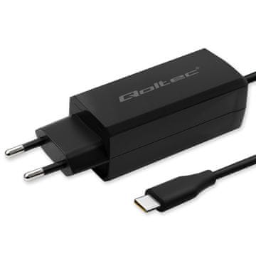 Qoltec 65W GaN super hitri stenski polnilnik | 5–20 V | 3–3,25 A | USB 3.1 | Prenosnik | Pametni telefon | Tablica
