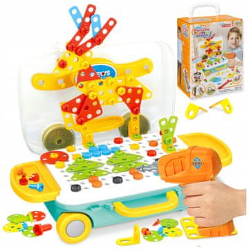 shumee KREATIVNI IZOBRAŽEVALNI KONSTRUKCIJSKI KOCOKI Z IZVIJAČEM V ŠKATLI 258 KOSOV