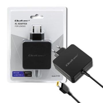 Napajalnik za prenosnike Qoltec Lenovo 65W | 20V | 3,25A | Tanek koniček + pin