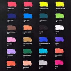 shumee AKRILNE BARVE V TUBI PROFESIONALNI KOMPLET KOMPLET NAJBOLJŠIH BARV 24 x 12 ml