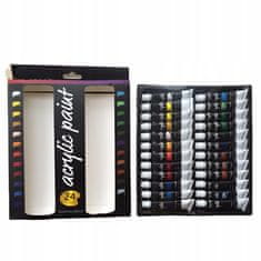 shumee AKRILNE BARVE V TUBI PROFESIONALNI KOMPLET KOMPLET NAJBOLJŠIH BARV 24 x 12 ml