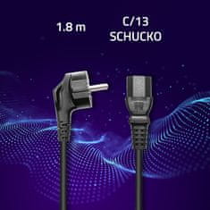 Qoltec IEC C13/SCHUKO napajalni kabel | 3x0,75 mm² | 1,8 m