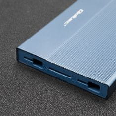 shumee Qoltec aluminijasto ohišje | SSD trdi disk 2,5" | SATA | USB 3.0 | Super hitrost 5 Gb/s | 2 TB | modro