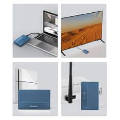 shumee Qoltec aluminijasto ohišje | SSD trdi disk 2,5" | SATA | USB 3.0 | Super hitrost 5 Gb/s | 2 TB | modro