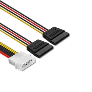Qoltec POWER MOLEX adapter kabel | 2xSATA | 0,2 m