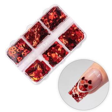 shumee Holografski okraski v obliki srca za Valentinovo v škatli s 6 motivi