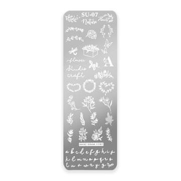 shumee Plošča z vzorci za štampiljke, liste in napise SU07