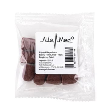 shumee Brusilne kapice za pedikuro z bombažno sredico 10 mm, granulacija 150, rjave, AlleMed 10 kosov