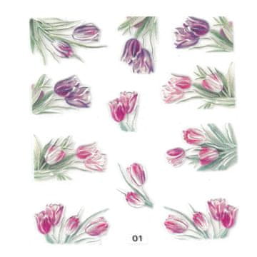 shumee 5D nalepke za nohte samolepilne rože št. 01