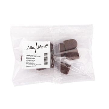 shumee Brusilne kapice za pedikuro z bombažno sredico 16 mm, granulacija 120, rjave, AlleMed 10 kosov