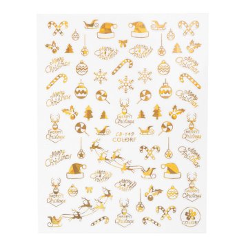 shumee Tanke samolepilne nalepke za nohte božične CB149 zlate