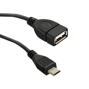 Qoltec OTG 2.0 USB kabel A ženski | Micro USB B moški | 0,2 m