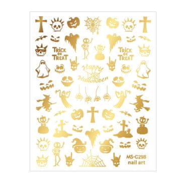 shumee Tanke samolepilne nalepke za nohte za noč čarovnic MSC298 zlate