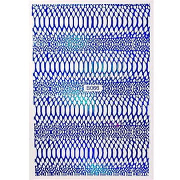 Allepaznokcie Nalepke za nohte tanke, samolepilne, opalescentne, kačja koža, Snake Skin B066 modre