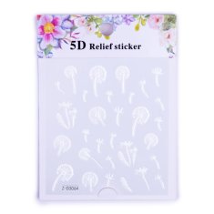 shumee 5D nalepke za nakit, samolepilne konveksne akrilne rastline ZD3064 bele