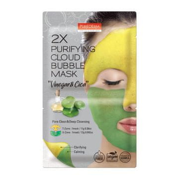 shumee PUREDERM maska za obraz v listu 2x Cloud Bubble Mask rumena in zelena 11+12 g