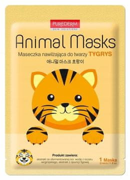 shumee PUREDERM Animal Mask vlažilna maska za obraz v obliki lista Tiger 21 ml