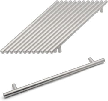 shumee Ograja za ročaje za predale omaric, kovinska, srebrne barve, 15 kosov, 288 mm