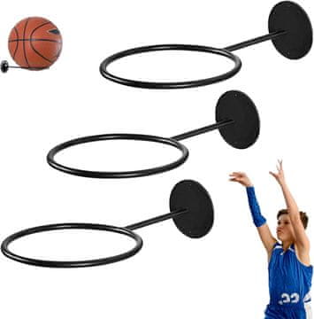 shumee Stenski nosilec za kroglice, univerzalni kovinski, črne barve, komplet 3 kosov