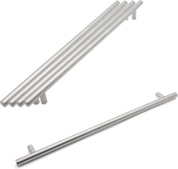 shumee Ročaji za predale omaric, kovinski, srebrne barve, 5 kosov, 385 mm